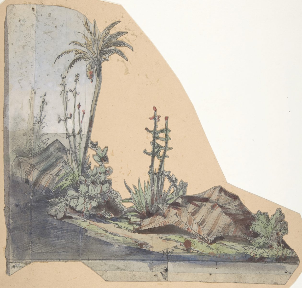 Entwurf für ein Bühnenbild an der Oper, Paris, 1830-90 von Eugene Ciceri