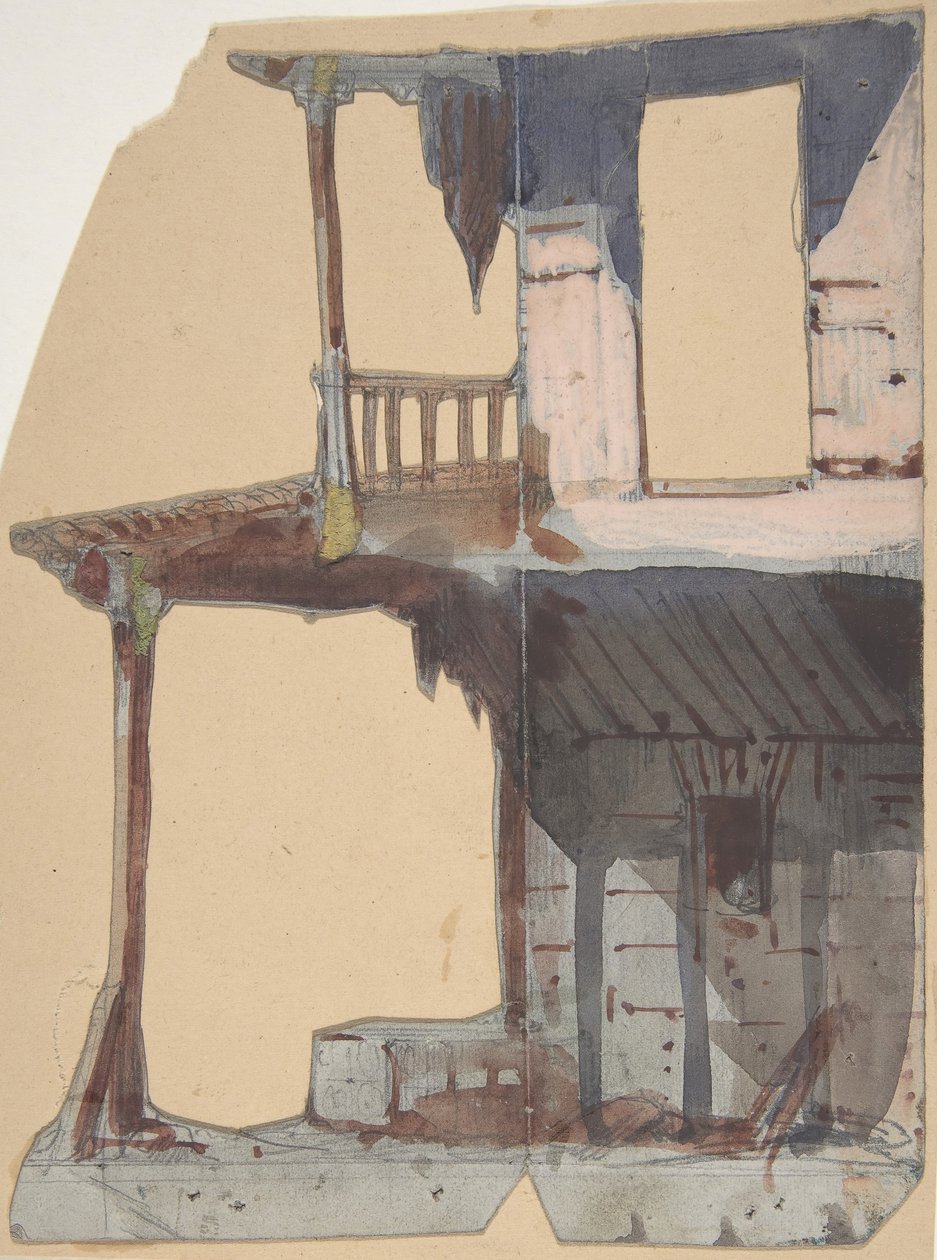 Entwurf für ein Bühnenbild an der Opéra, Paris, 1830-90 von Eugene Ciceri