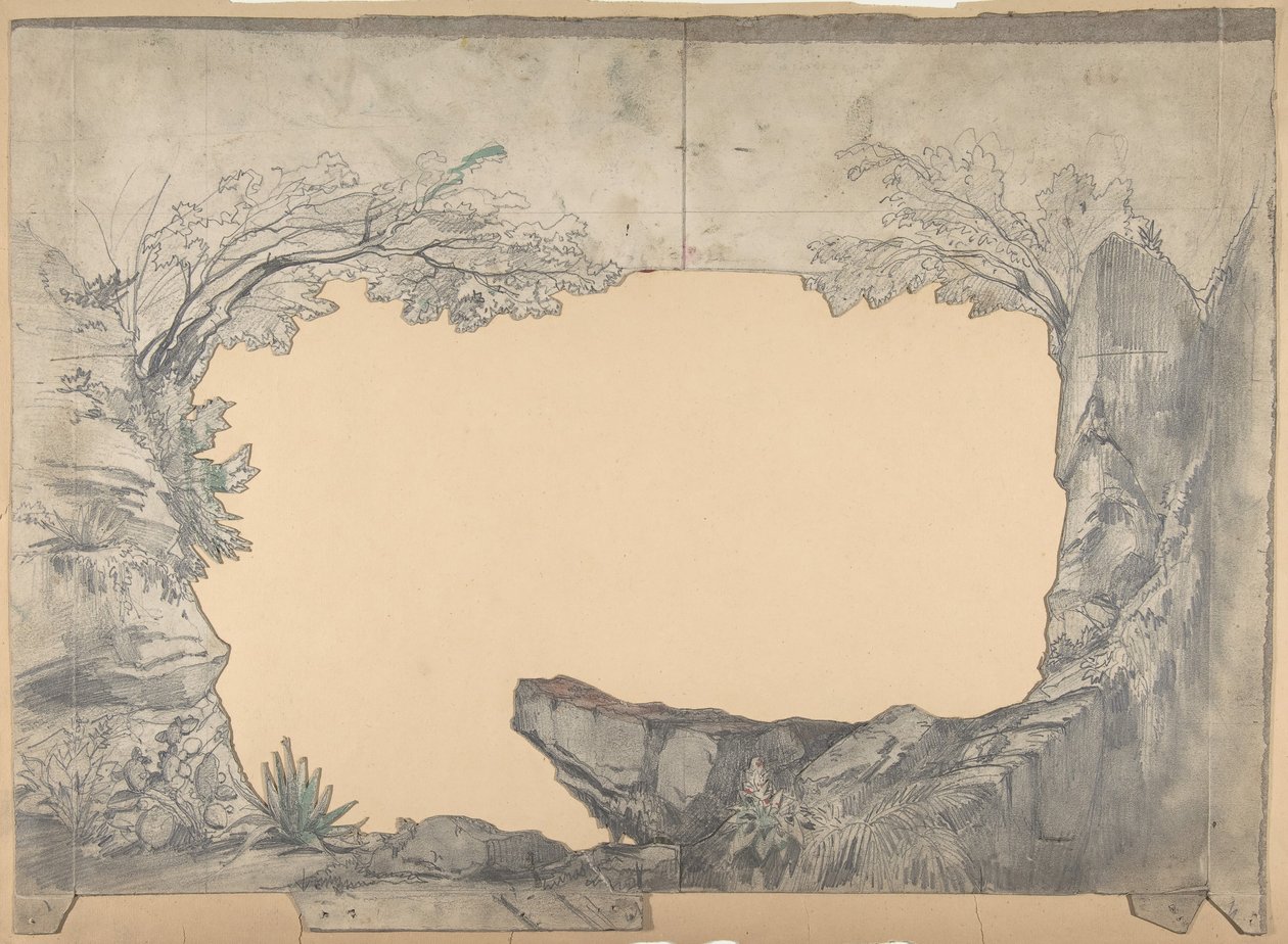 Entwurf für ein Bühnenbild an der Opéra, Paris, 1830-90 von Eugene Ciceri