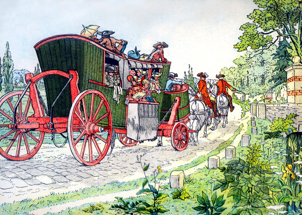 Kutsche von Paris nach Versailles von Eugene Courboin