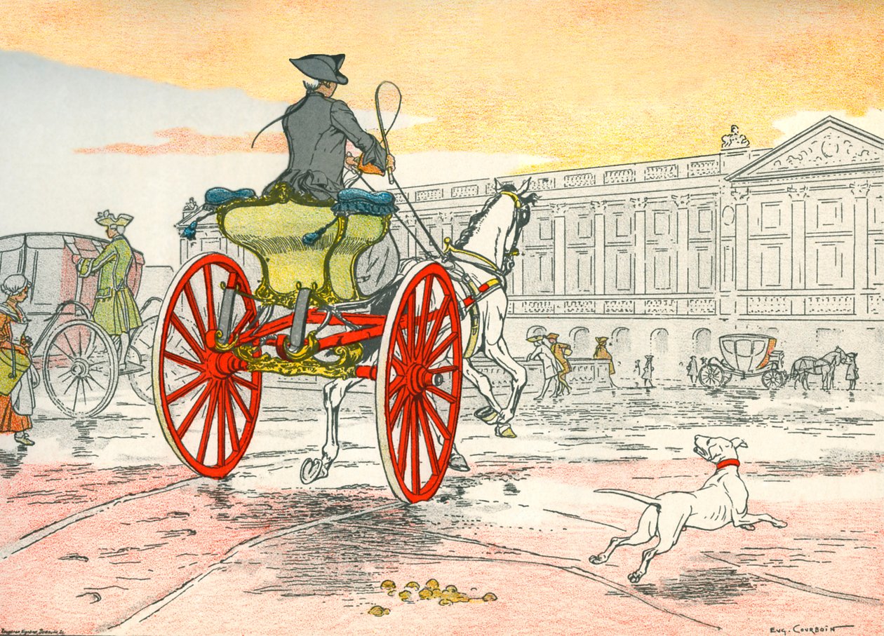 Einspänner während der Herrschaft von Ludwig XV. von Eugene Courboin