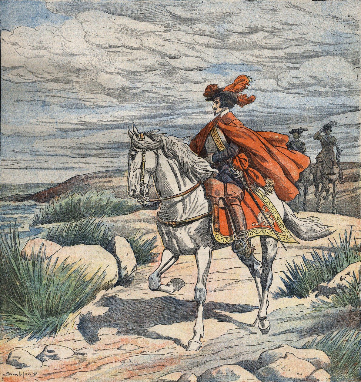 Illustration für "Les Trois Mousquetaires" (Die drei Musketiere), Anfang des 20. Jahrhunderts von Eugene Damblans