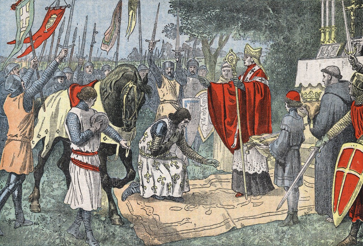 Philipp August vor der Schlacht von Bouvines am 27. Juli von Eugene Damblans