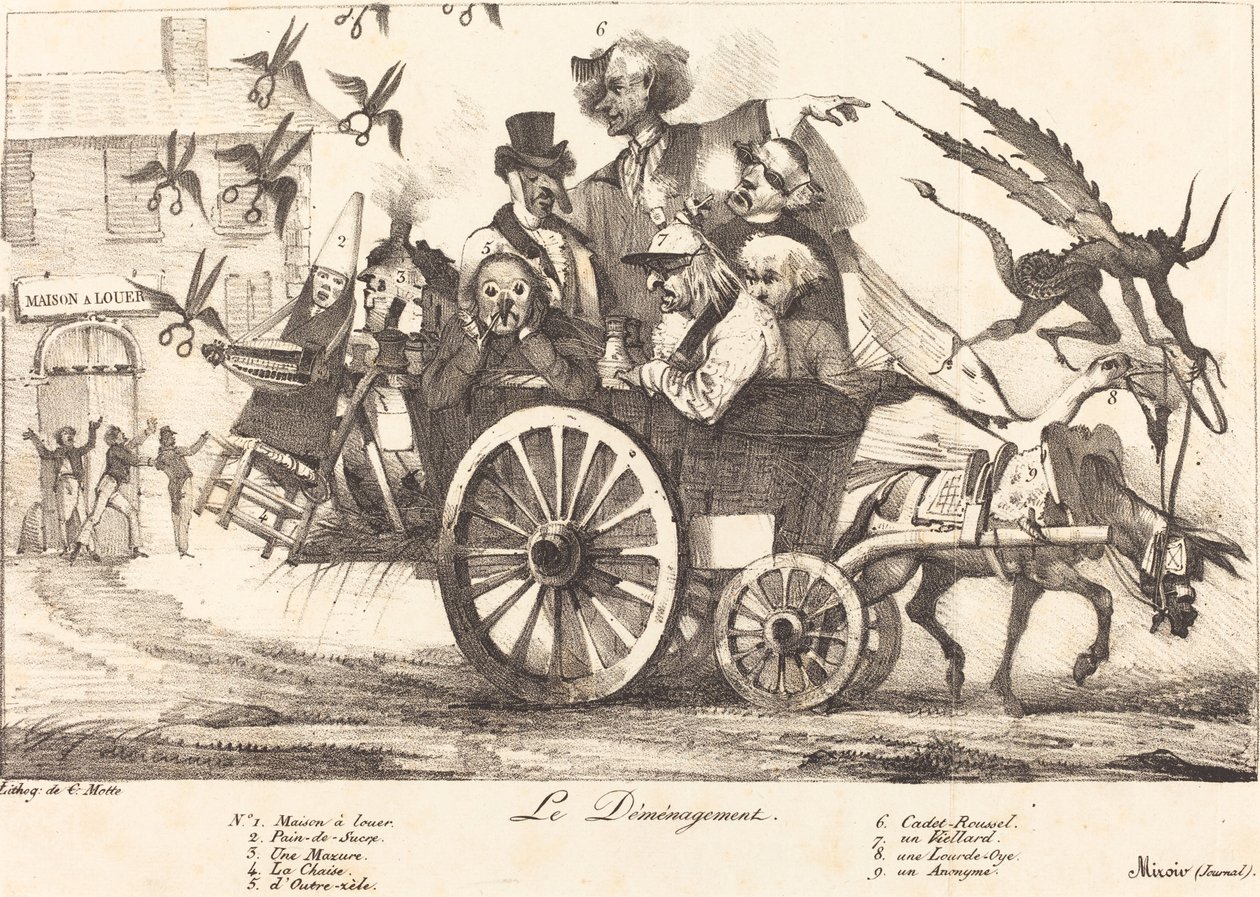 Le Déménagement de la Censure, um 1821 von Eugene Delacroix, Charles Etienne Pierre Motte