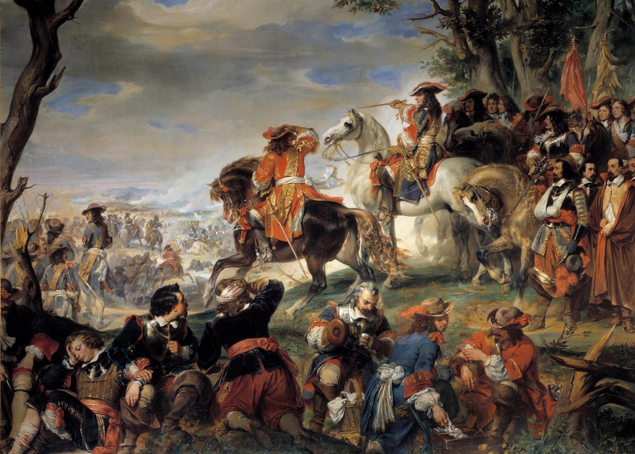 Krieg der Augsburger Liga (1689-1697): Schlacht von Marsaille gewonnen vom Marschall Nicolas Catinat de La Fauconerie am 4.10.1693 von Eugene Deveria