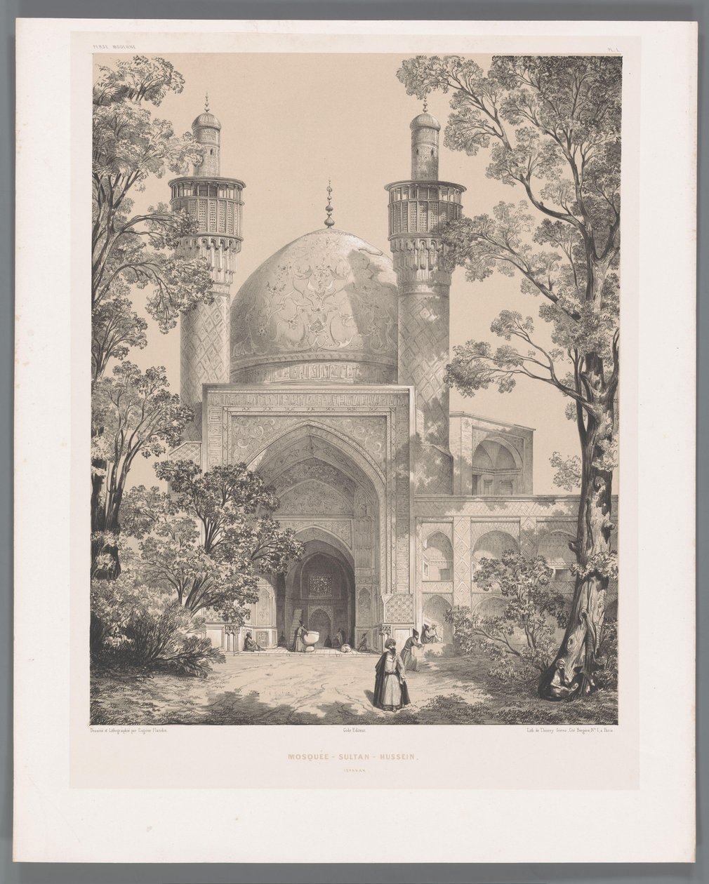 Chahar Bagh Schule in Isfahan von Eugene Flandin