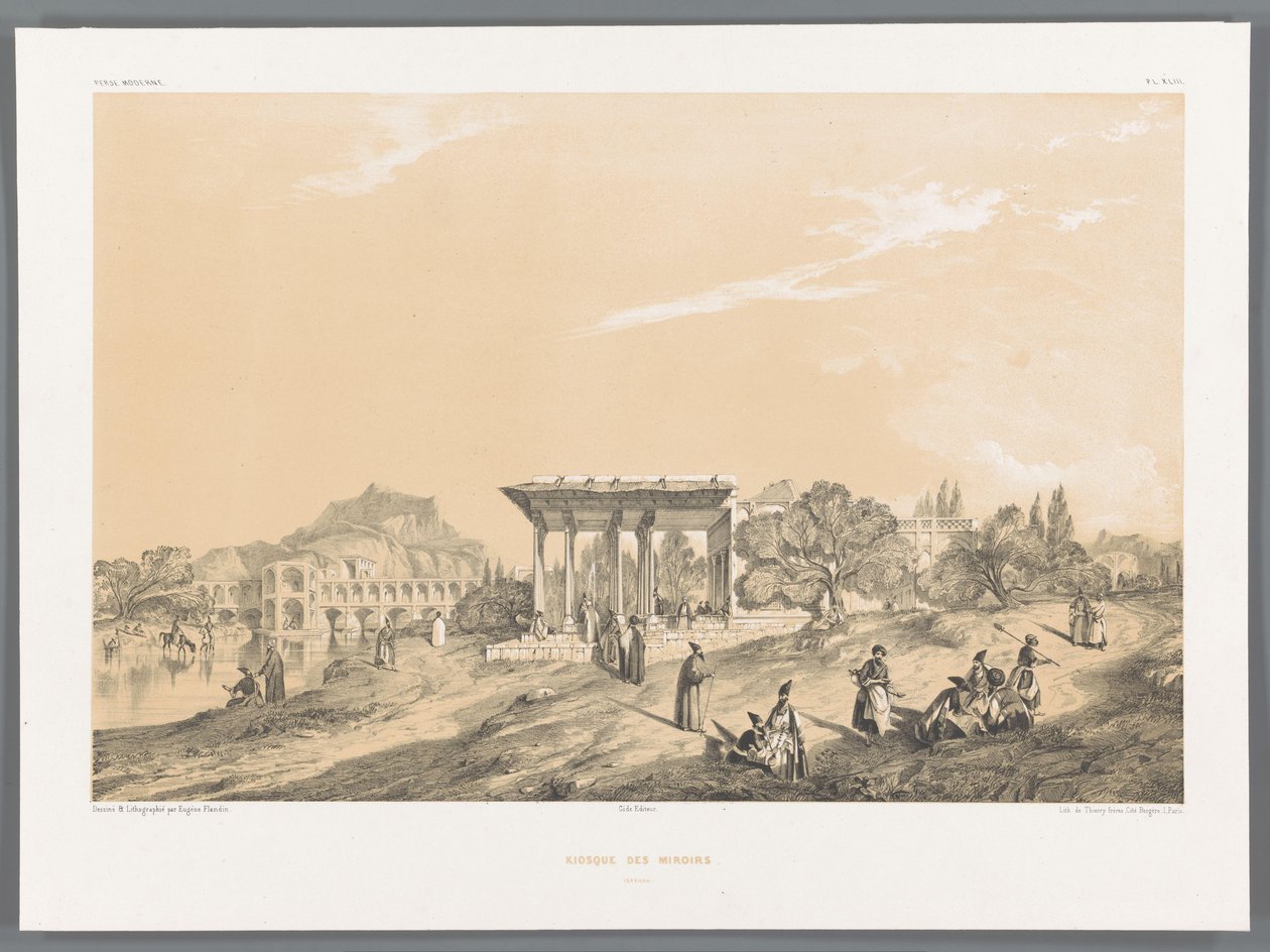 Ansicht eines Gebäudes in Isfahan, Iran (Persische Landschaften) von Eugene Flandin