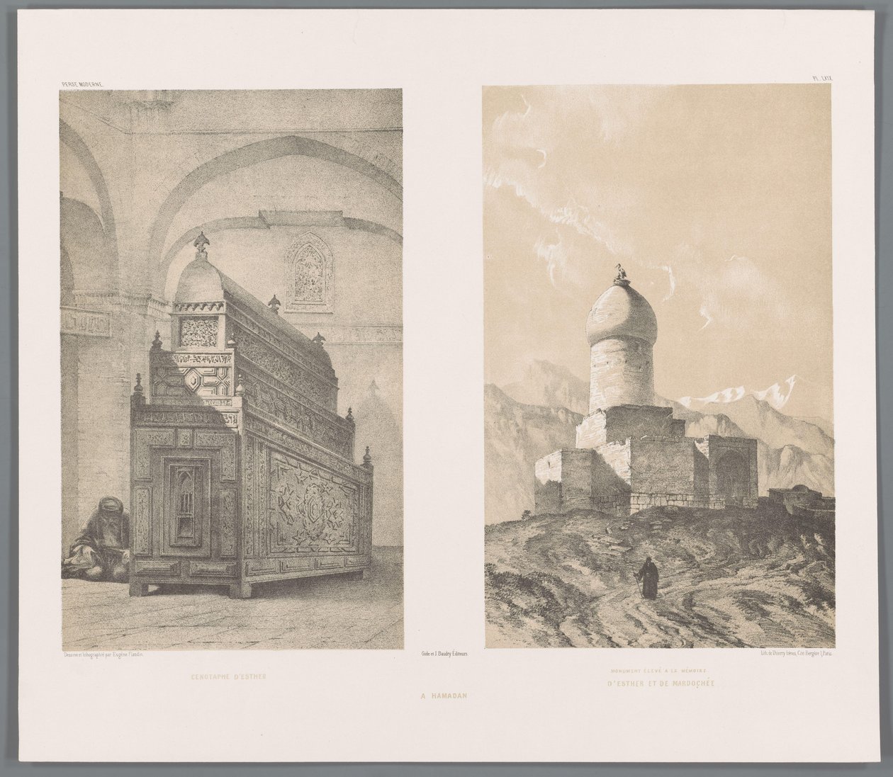 Grabtomb von Esther und Mordechai (Persische Landschaften) von Eugene Flandin