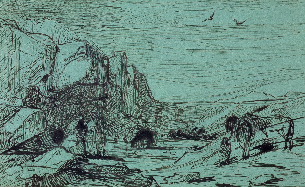 Halt in der Wüste von Eugène Fromentin