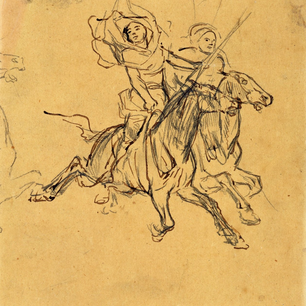 Studie von zwei Reitern von Eugène Fromentin
