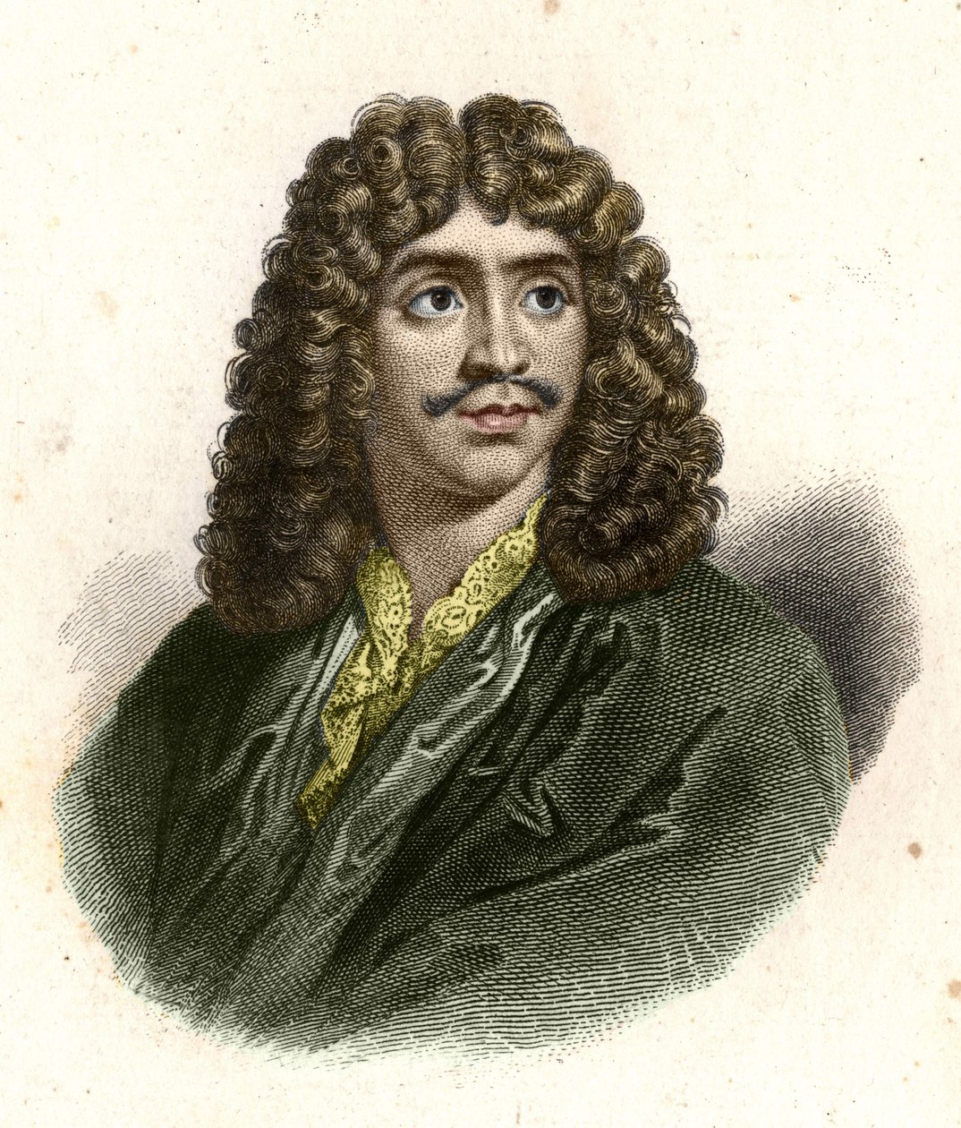 Jean Baptiste Poquelin genannt Molière (1622 - 1673) graviert von Giraut von Eugene Giraud