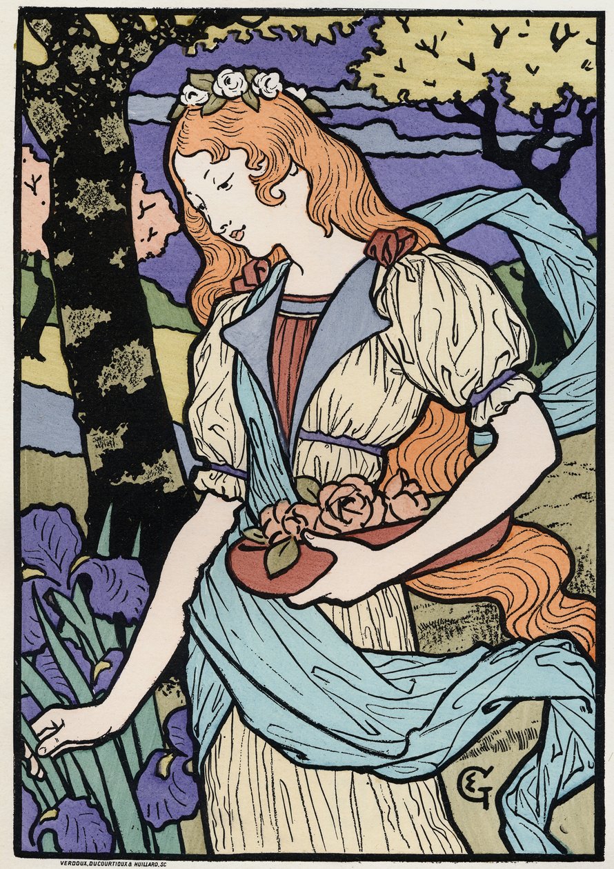 Kunst. Frauen im Jugendstil. Illustration von E. Grasset, Frankreich, ca. 1890 von Eugene Grasset