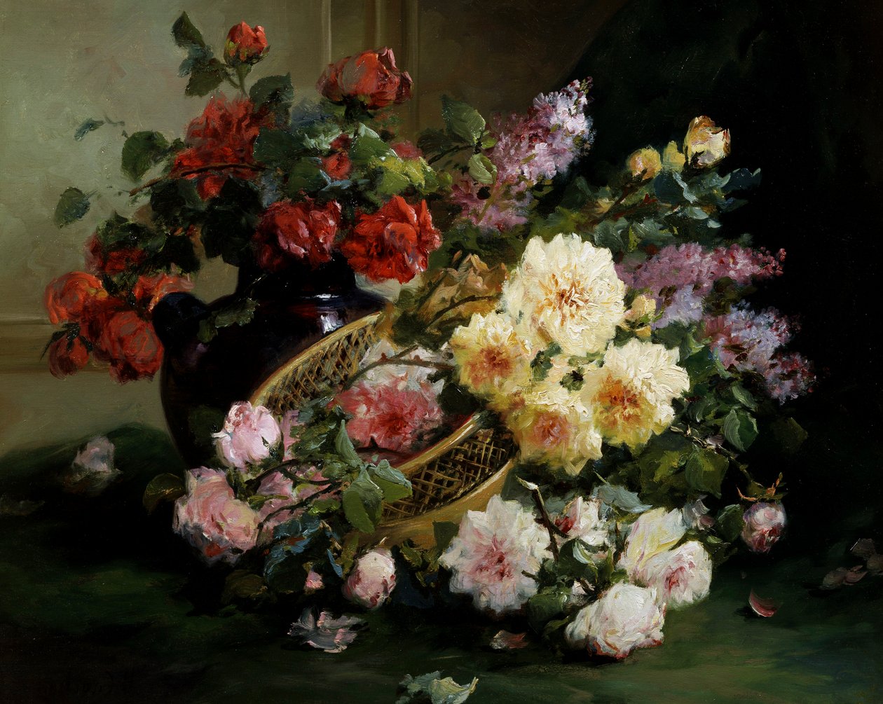 Die romantischen Blumen. Gemälde von Eugene Henri Cauchois (1850-1911) Privatsammlung. von Eugene Henri Cauchois