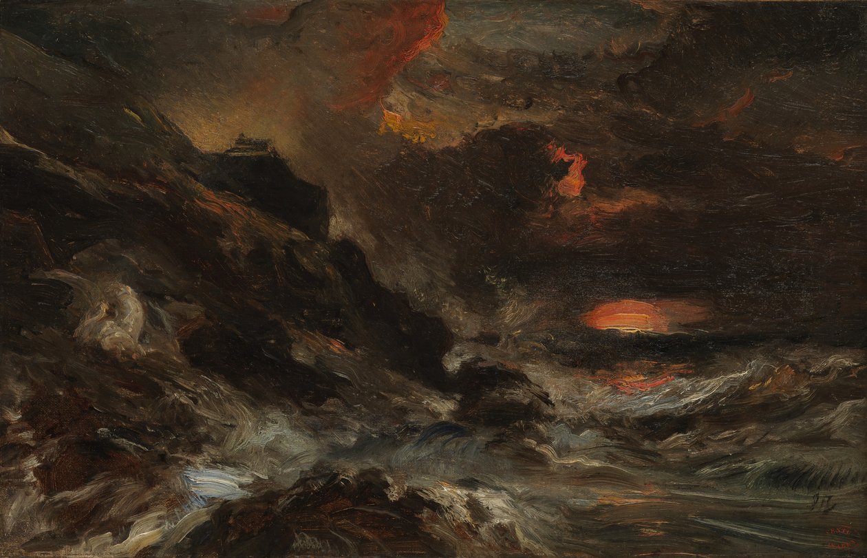 Ein Sturm vor der Küste der Normandie (wahrscheinlich 1850er Jahre) von Eugene Isabey