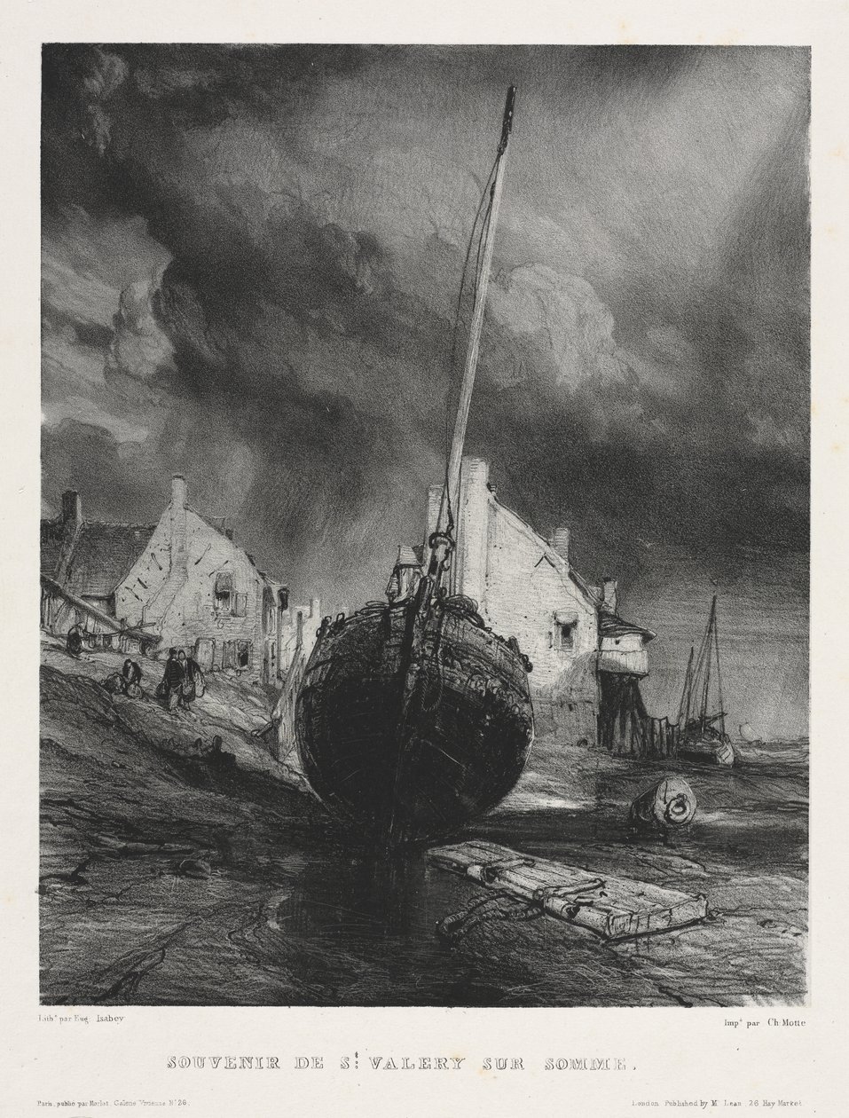 Sechs Marinesoldaten: Souvenir de Saint Valéry sur Somme von Eugene Isabey