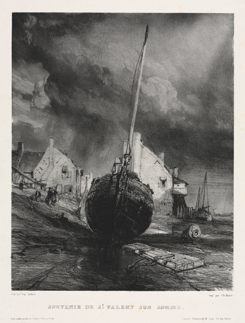 Sechs Marinesoldaten: Souvenir de Saint Valéry sur Somme, 1833 von Eugene Isabey
