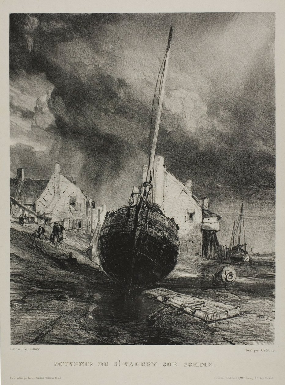 Erinnerung an St. Valéry-sur-Somme, Platte drei aus Six Marines von Eugene Isabey
