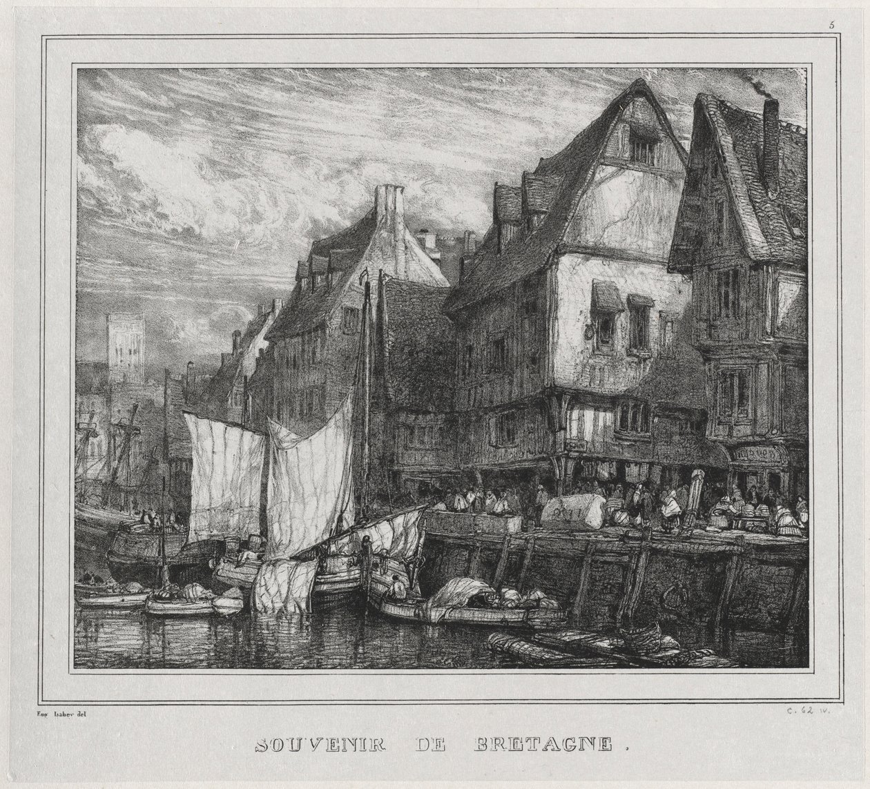 Souvenirs: Souvenir der Bretagne, Platte 5, 1832 von Eugene Isabey