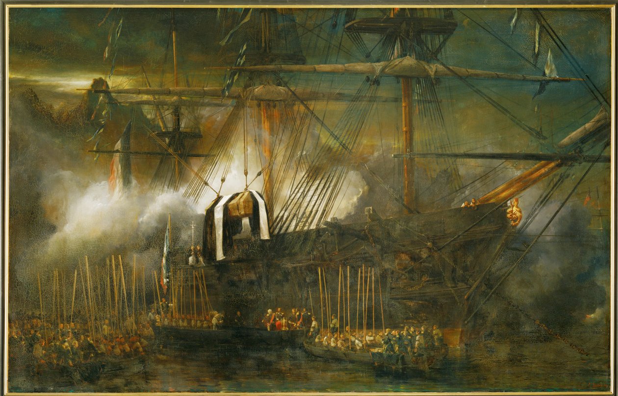 Überführung der Asche Napoleons I. an Bord der La Belle Poule von Eugene Isabey