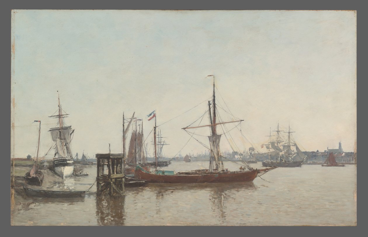 Antwerpen: Blick auf den Hafen von der Tête de Flandres von Eugene Louis Boudin