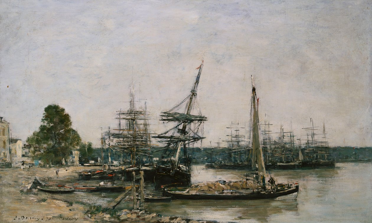 Bootsanleger an der Garonne, Bordeaux von Eugene Louis Boudin