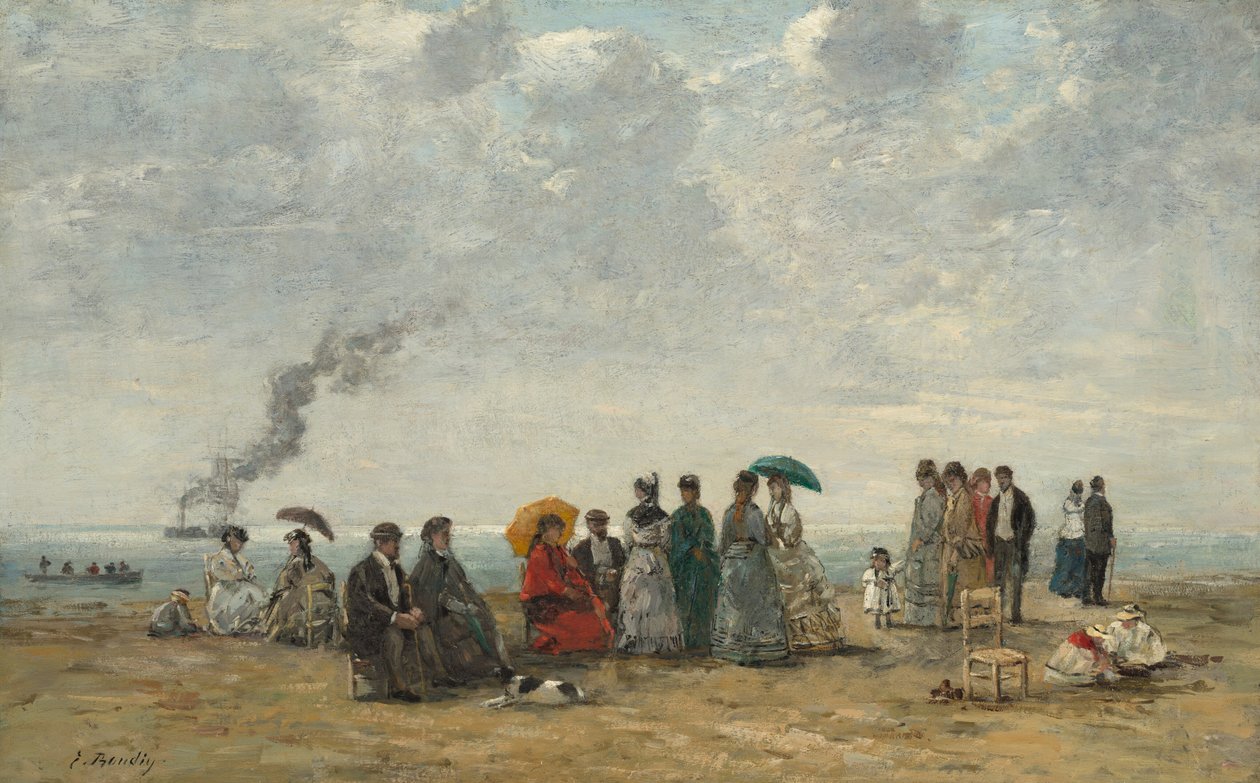 Figuren am Strand, um 1867-1870 von Eugene Louis Boudin