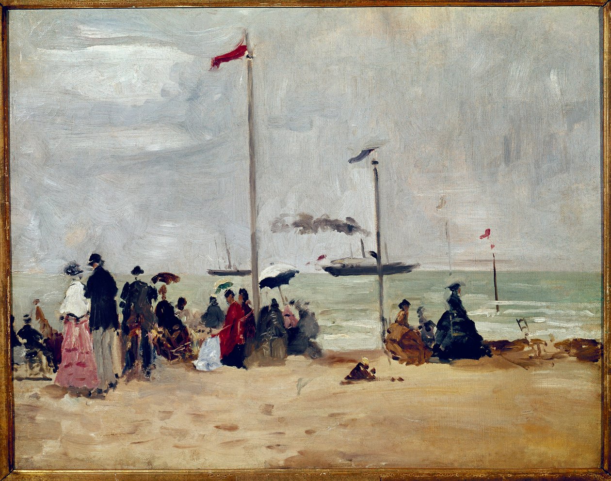 Am Strand von Trouville, Normandie von Eugene Louis Boudin