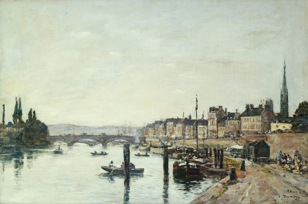 Rouen, die Seine und die Pont Corneille von Eugene Louis Boudin