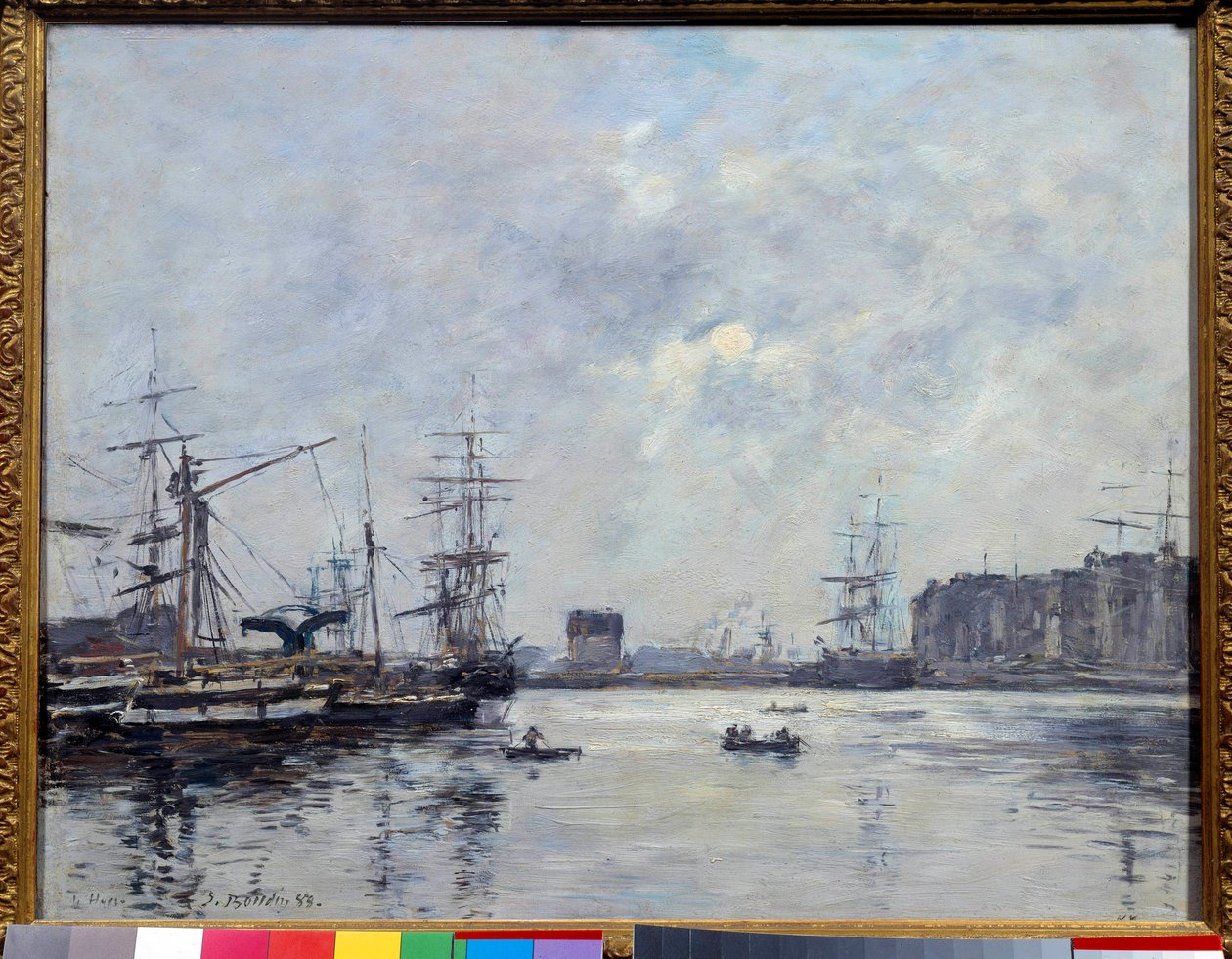 Der Hafen von Le Havre, Becken der Bar. Gemälde von Eugene Louis Boudin von Eugene Louis Boudin