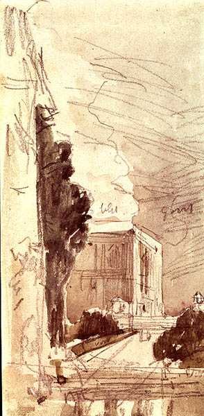 Die Terrasse eines Schlosses von Eugene Louis Boudin