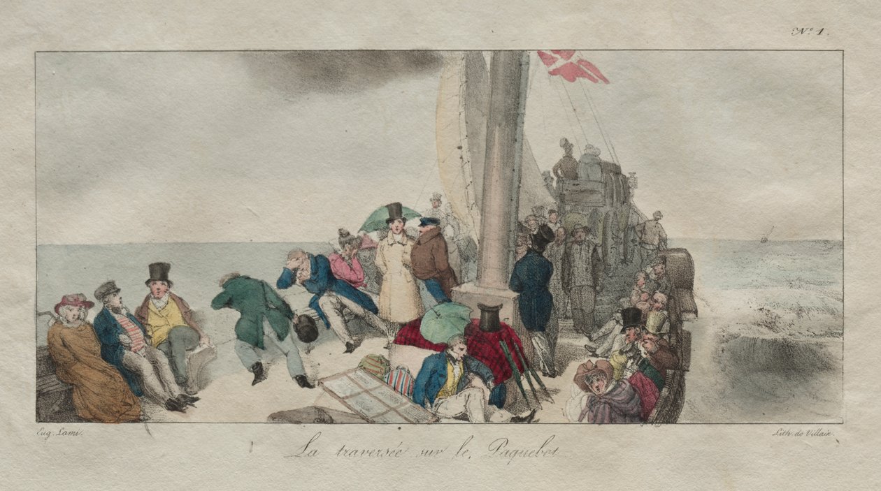 Erinnerungen an London: Überfahrt mit dem Postboot von Eugene Louis Lami