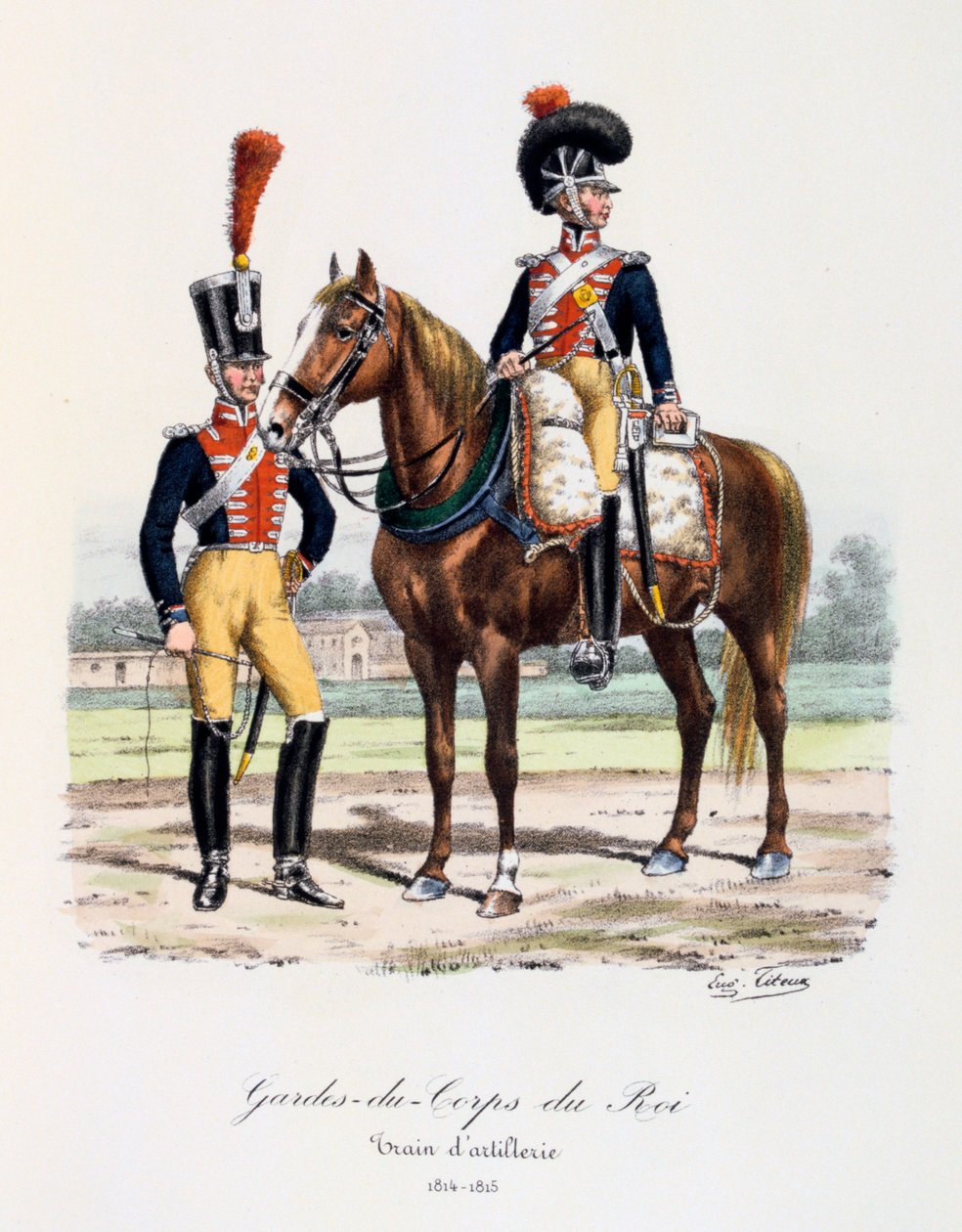 Gardes-du-Corps de Roi, Artilleriezug, 1814-15 von Eugene Titeux