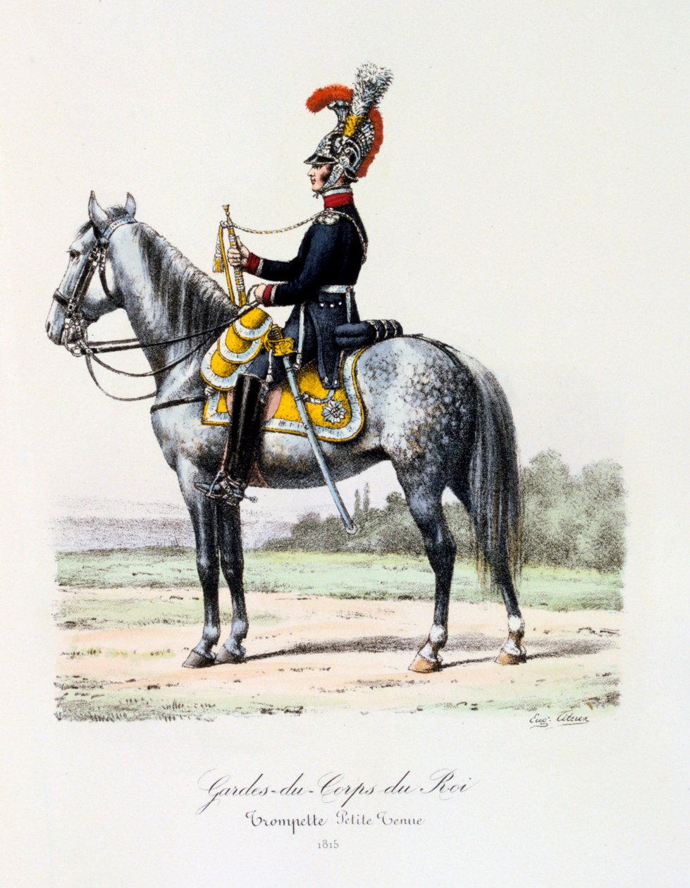 Gardes-du-Corps de Roi, Trompeter petite tenue, 1815 von Eugene Titeux