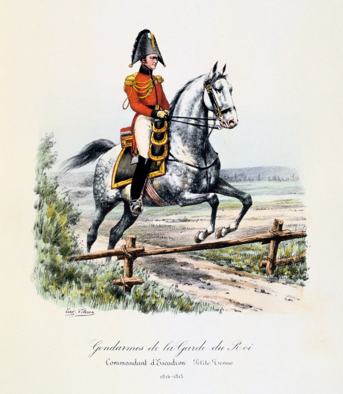 Gendarmen der Königsgarde, Kommandant des Geschwaders, kleine Uniform, 1814-15 von Eugene Titeux