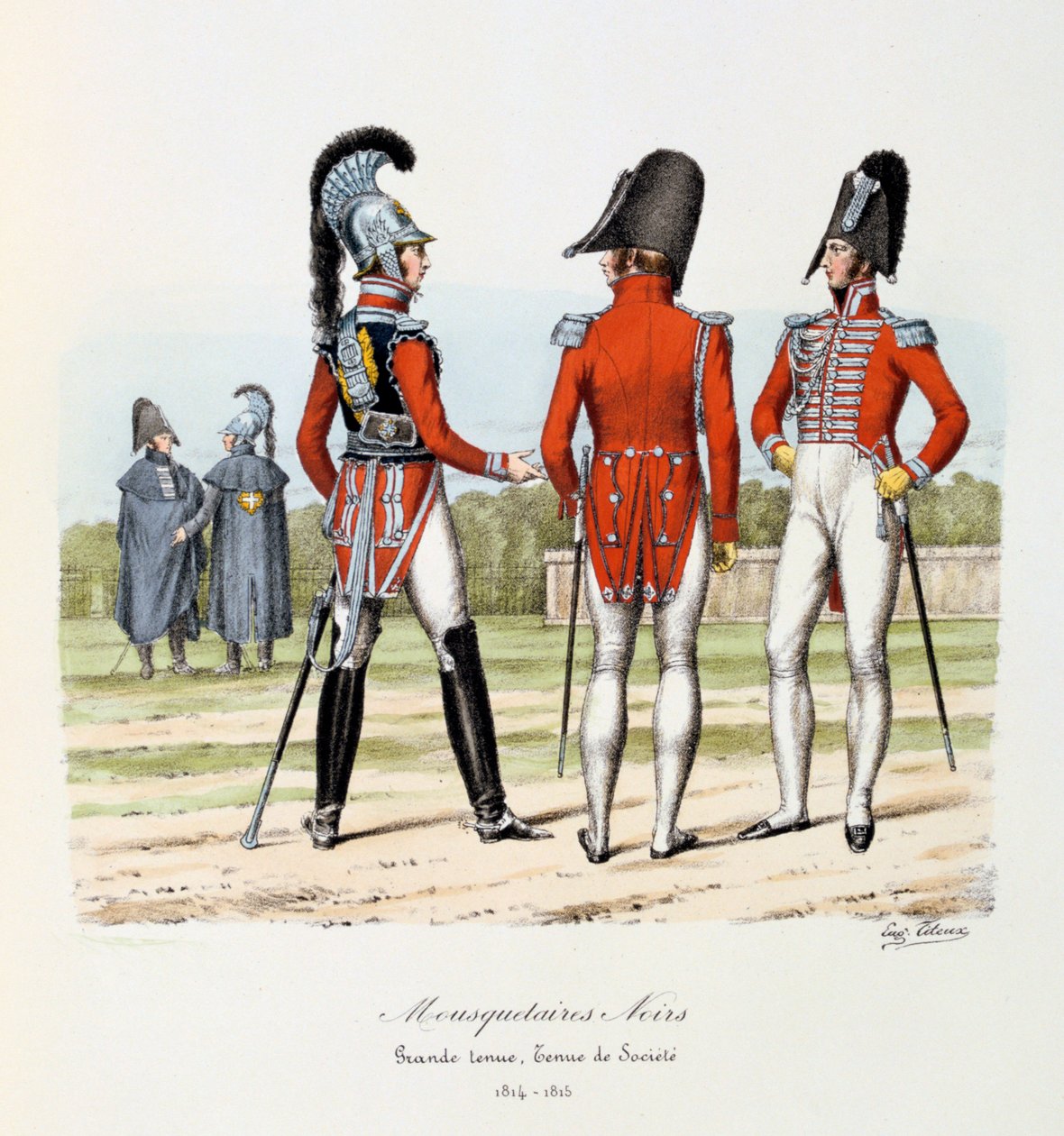 Mousquetaires Noirs, Grande Tenue und Tenue de Société, 1814-15 von Eugene Titeux