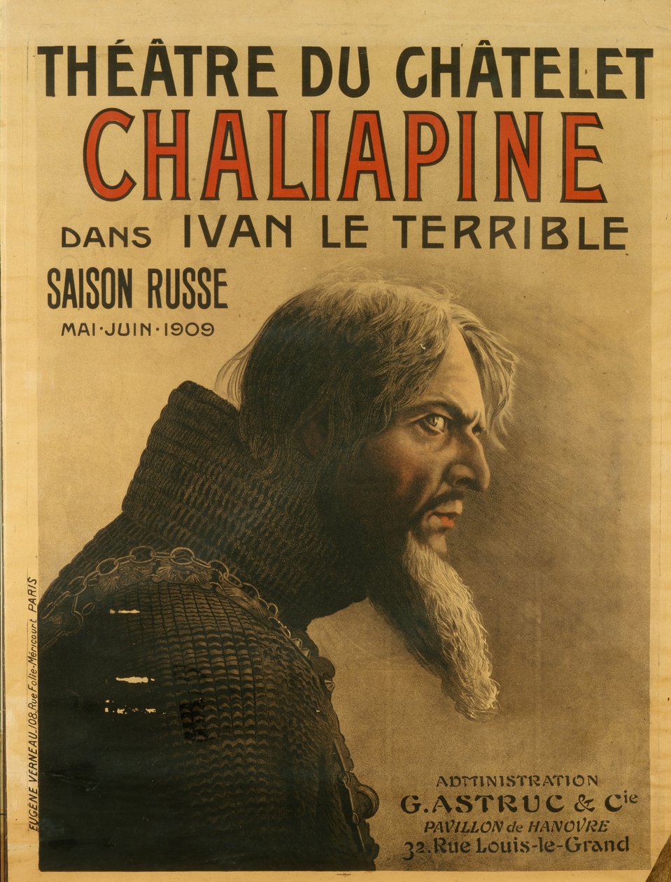 Plakat für die Saison Russe im Théâtre du Châtelet, 1909 von Eugene Verneau