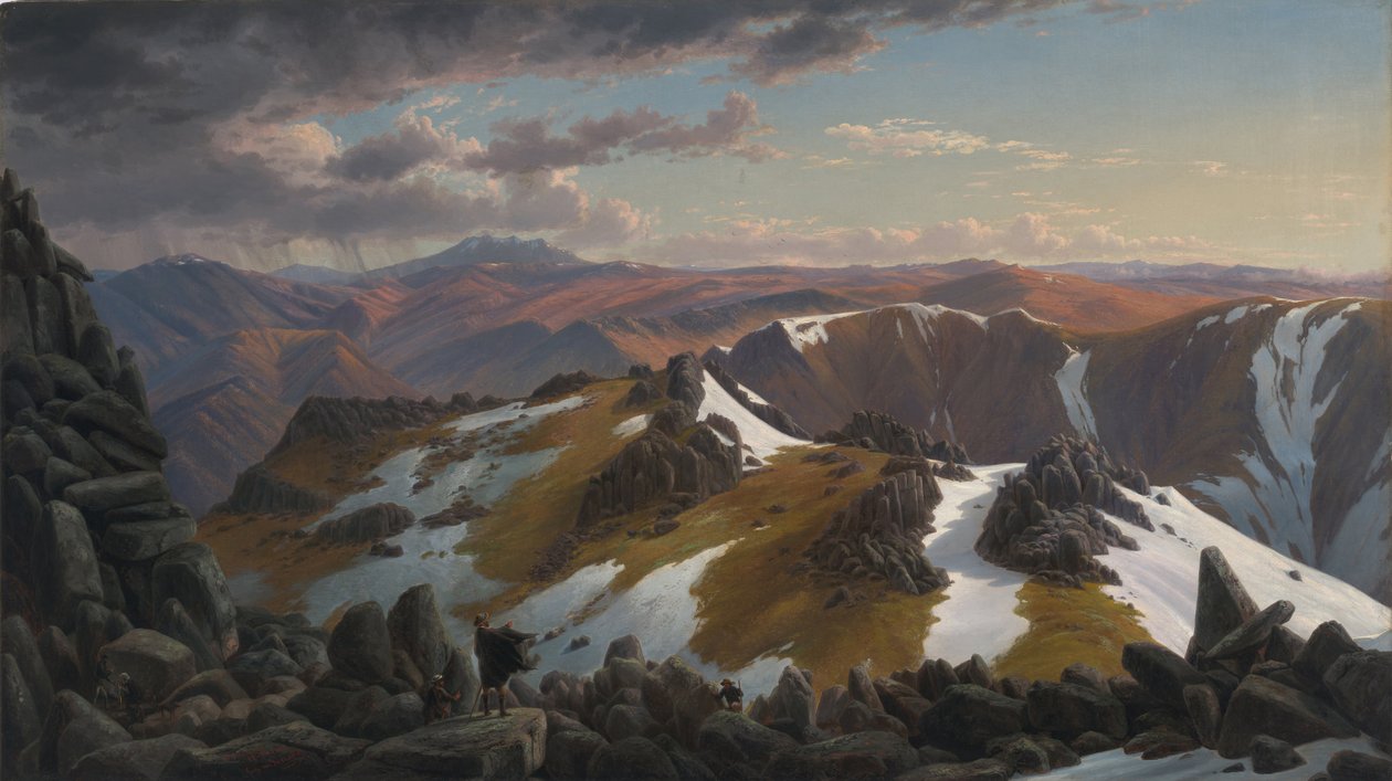 Nordostblick vom Nordgipfel des Mount Kosciusko, 1863 von Eugene von Guérard