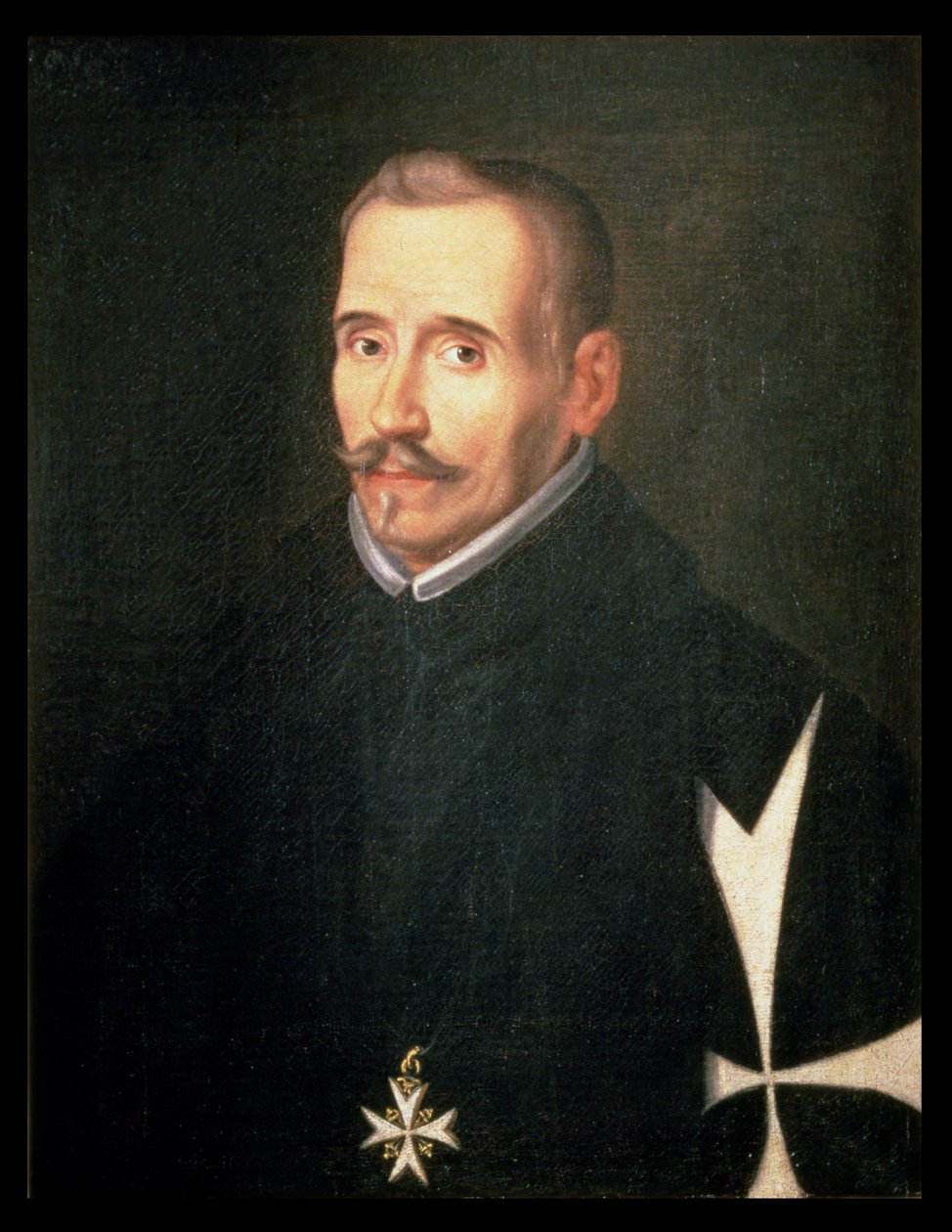 Porträt von Lope Felix de Vega Carpio (1562-1635) ca. 1630 von Eugenio (attr. to) Caxes