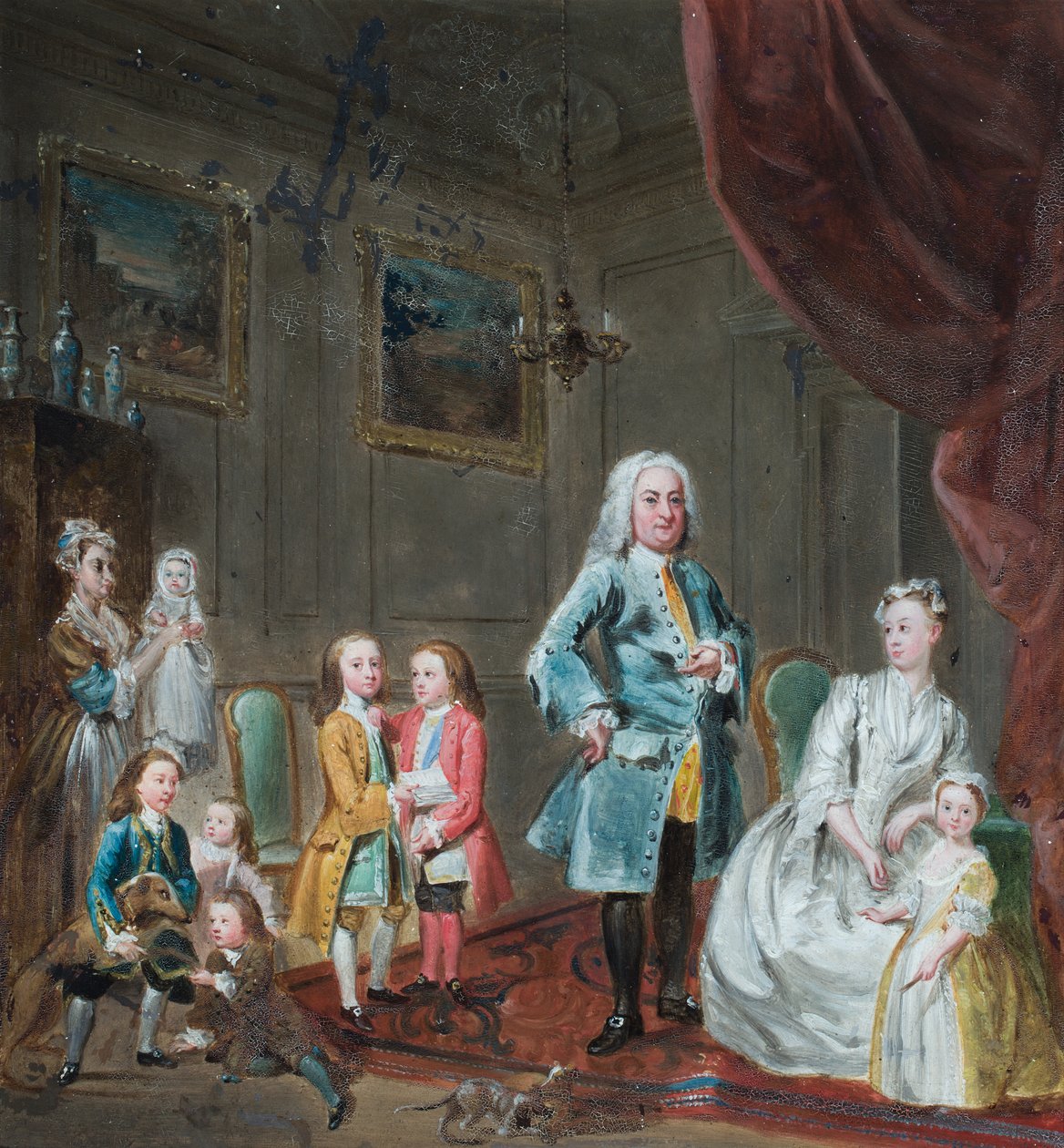 Porträt des 3. Lord Oxford und seiner Familie von Eugenio Latilla