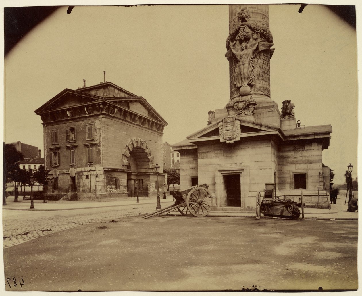 Alte Barriere du Trône (Mautpavillon und Säule) von Eugène Atget