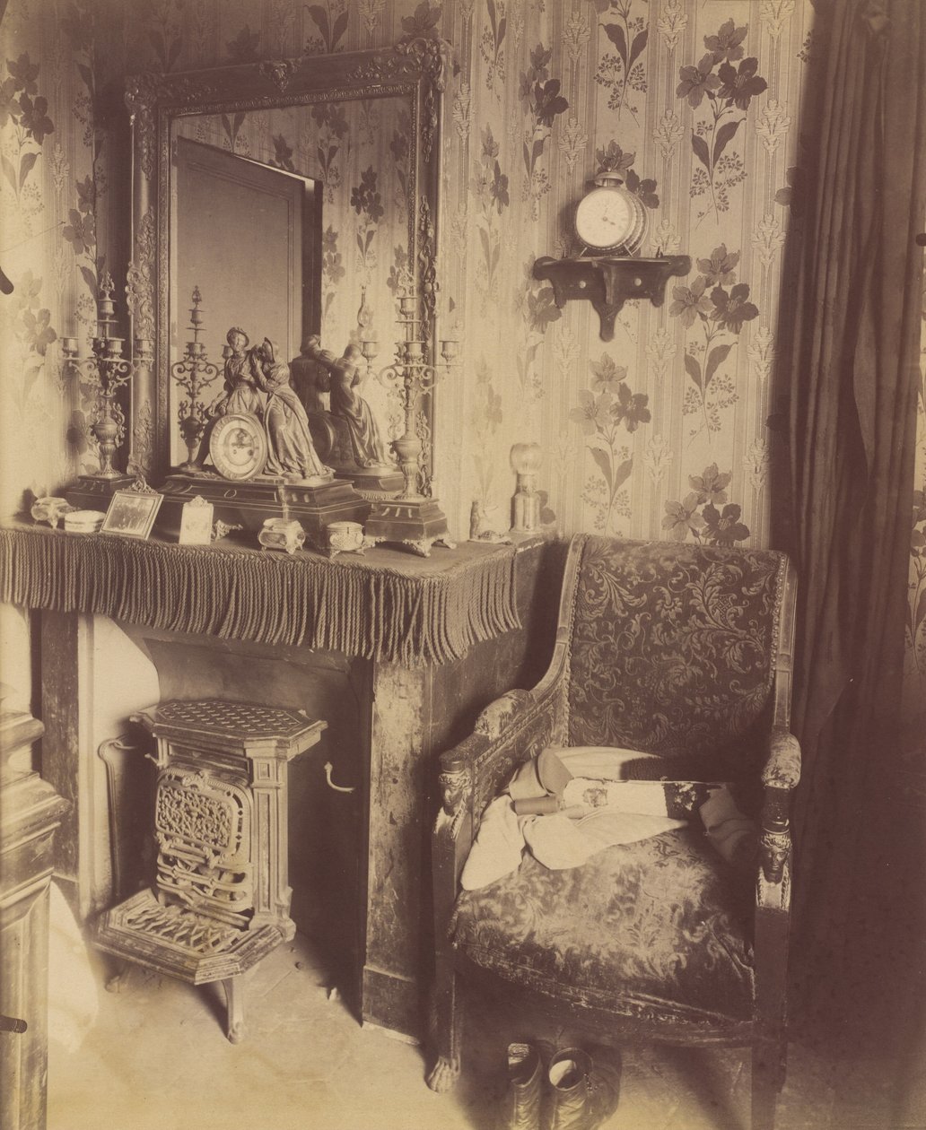 Innenansicht eines Arbeiterhauses, rue de Romainville von Eugène Atget