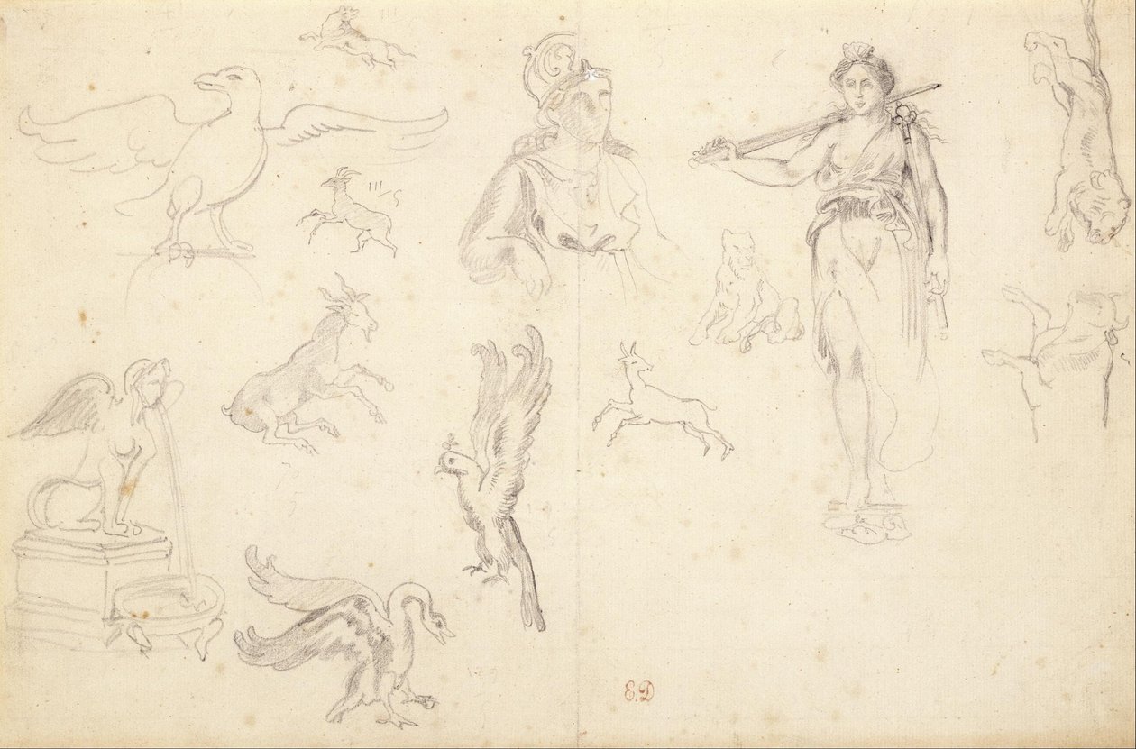 Tier- und Figurenstudien von Eugène Delacroix