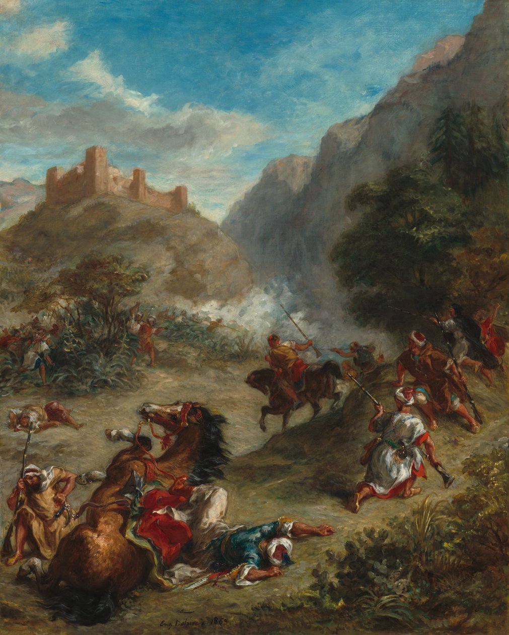 Araber, die in den Bergen kämpfen von Eugène Delacroix