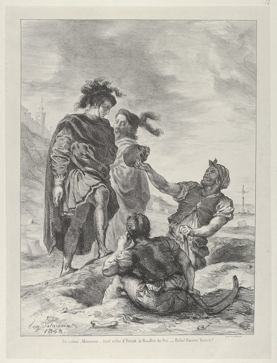 Hamlet und Horatio vor den Totengräbern von Eugène Delacroix