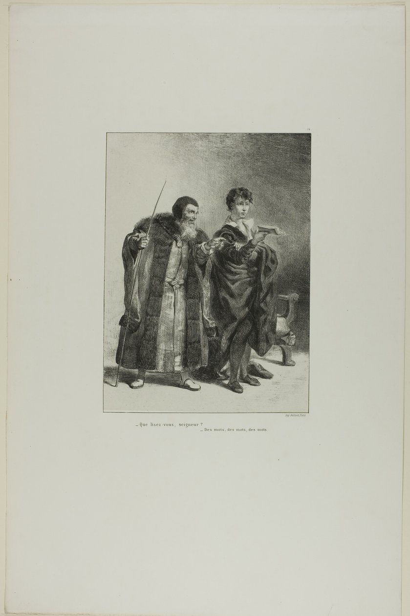 Polonius und Hamlet, Platte 4 aus Hamlet von Eugène Delacroix