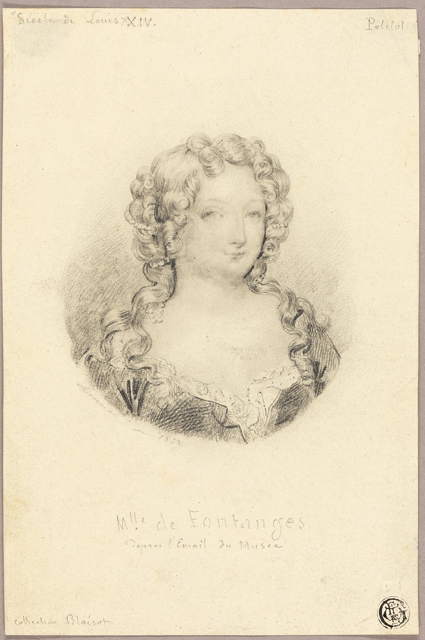 Medallion-Porträt von Mlle de Fontanges von Eugène François Marie Joseph Devéria