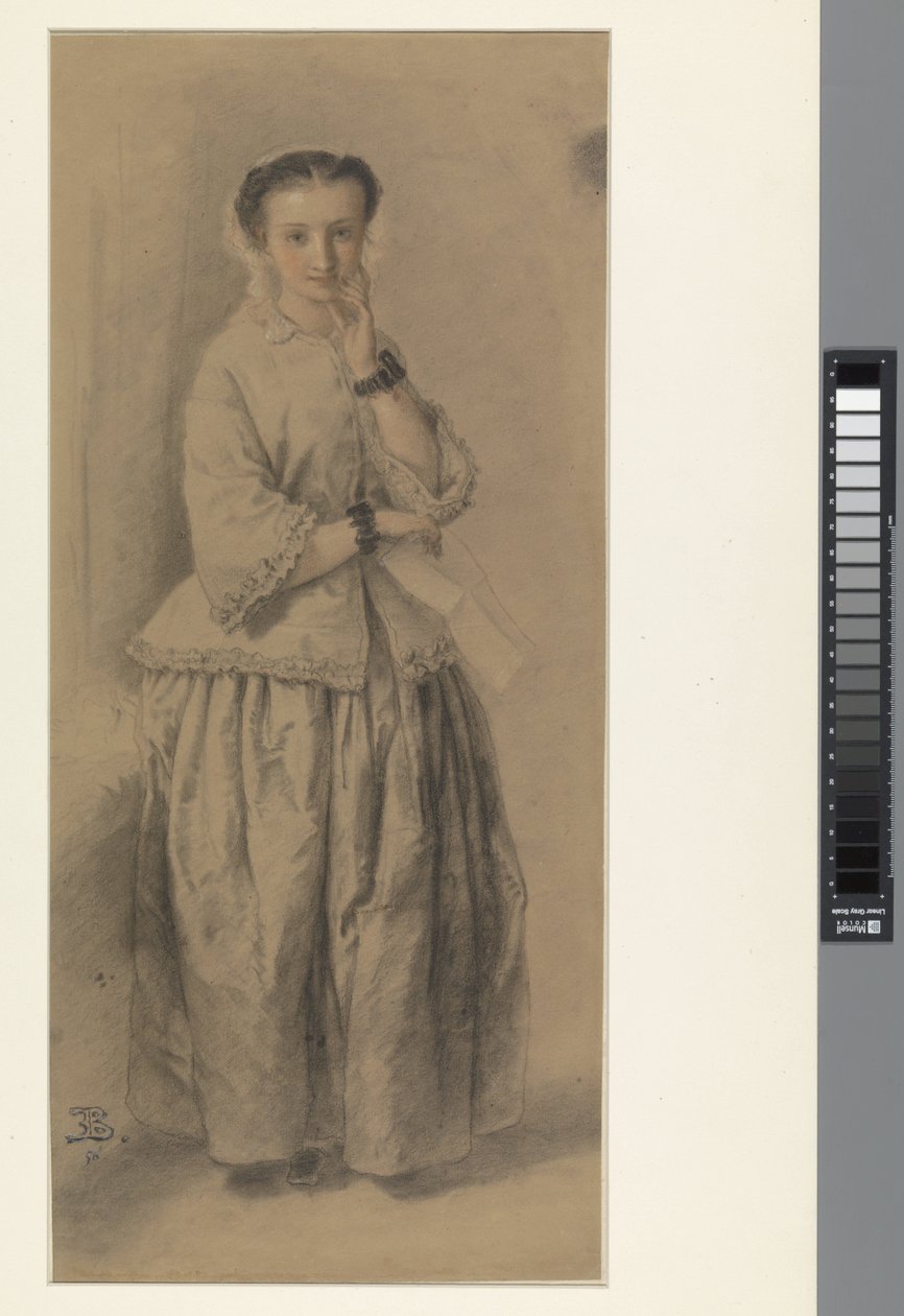 Porträt von Jeanne Dielman, stehend, ganzkörper von Eugène François de Block