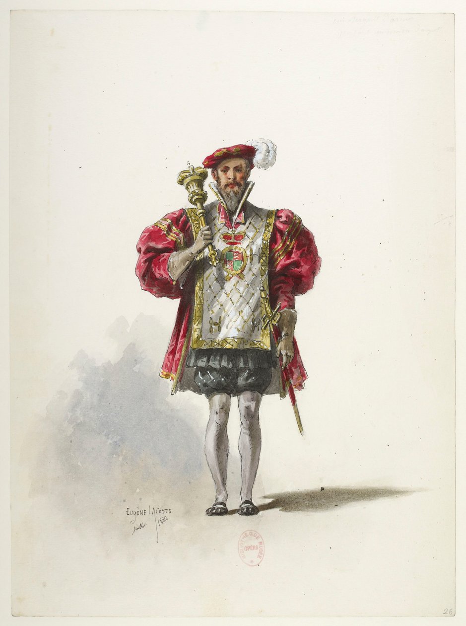 Henry VIII - Kostümentwürfe - Lacoste - 26. Ein Waffenmeister von Eugene Lacoste