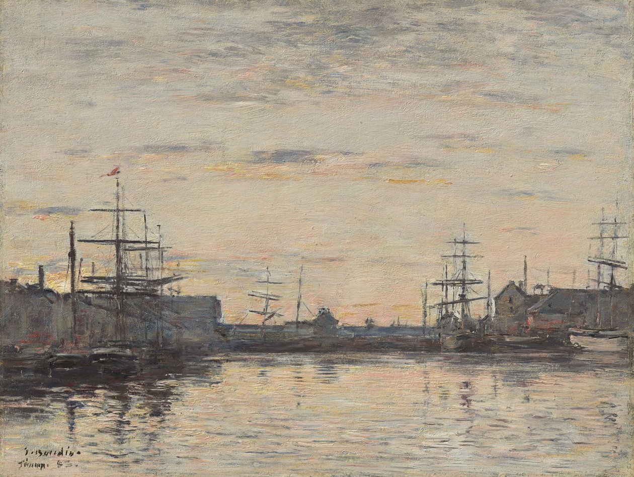 Fécamp: Das Hafenbecken von Eugene Louis Boudin