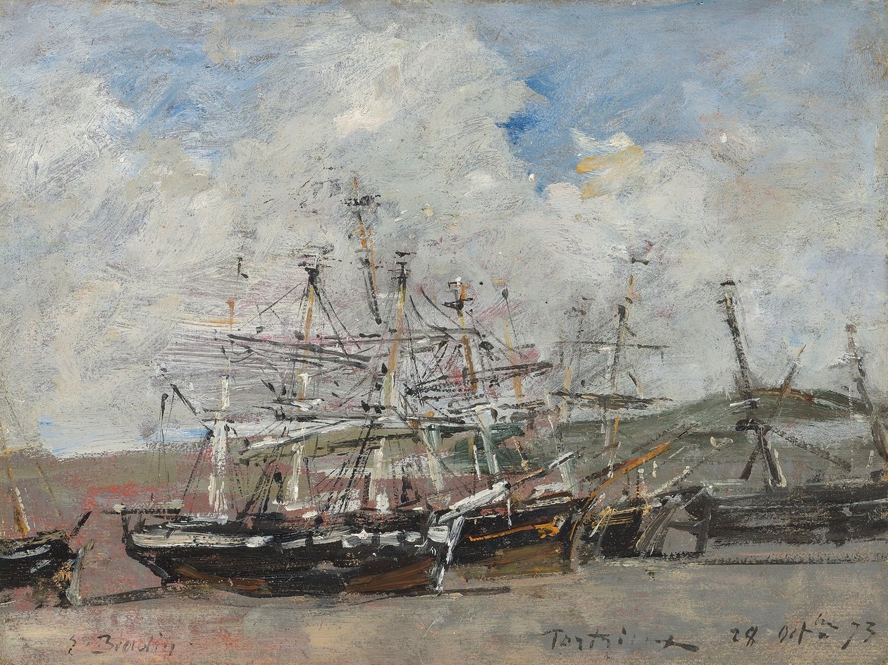 Portrieux. Der Hafen bei Ebbe von Eugene Louis Boudin